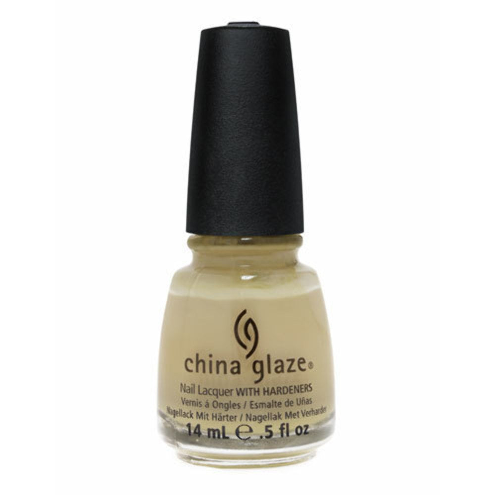 Front view of a pale beige nude nail lacquer bottle