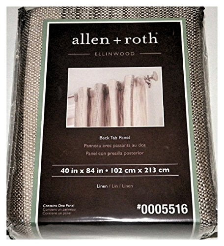 Packaged woven linen-look back tab curtain panel, 40 by 84 inches