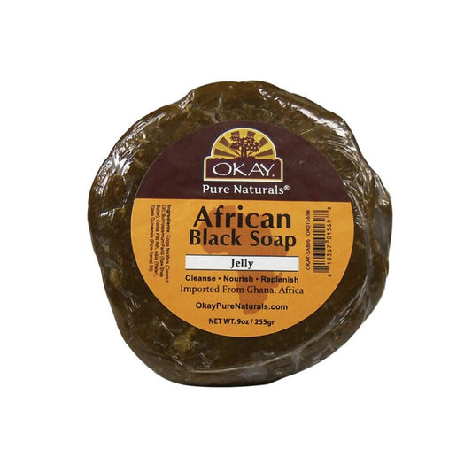 Okay African Black Soap from Ghana with Shea Butter, 6 Ounce