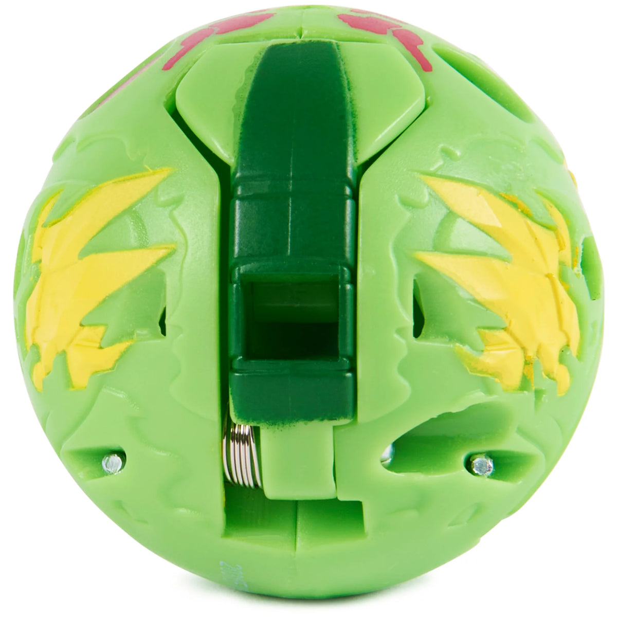 Green Neo Trox closed into a ball with yellow and red markings