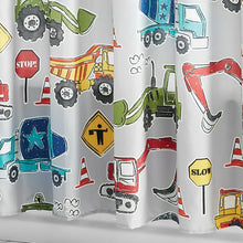 Load image into Gallery viewer, Your Zone Colorful Novelty Construction Polyester Microfiber Shower Curtain, 70 in x 72 in
