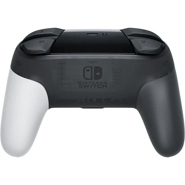 Back of the controller with smoky grey shell, ZL and ZR triggers