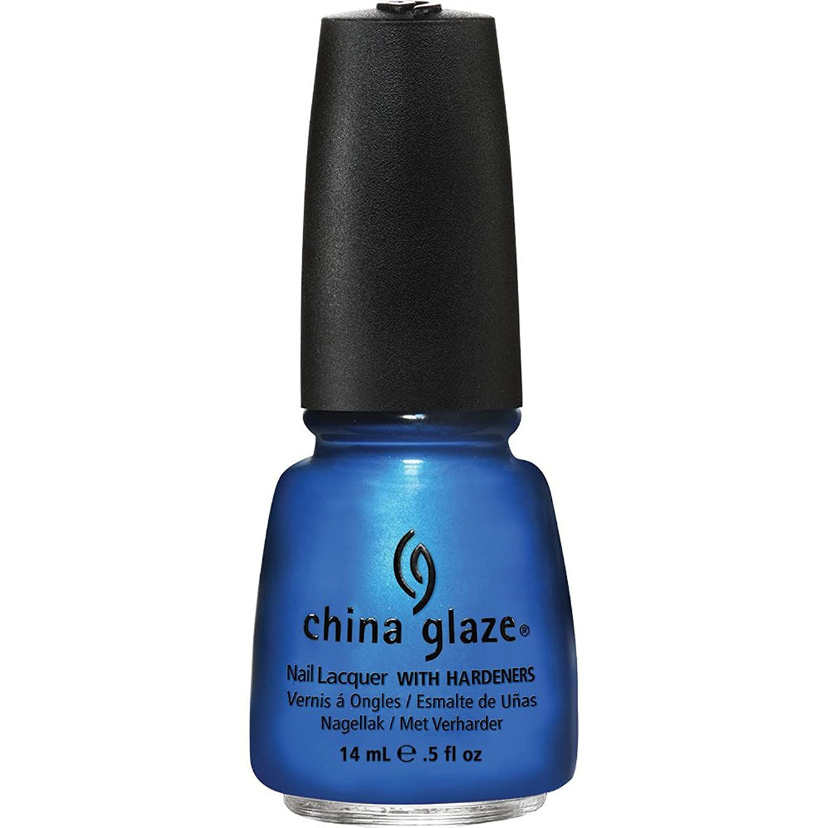 Bottle of shimmery cobalt blue nail lacquer, 14 ml