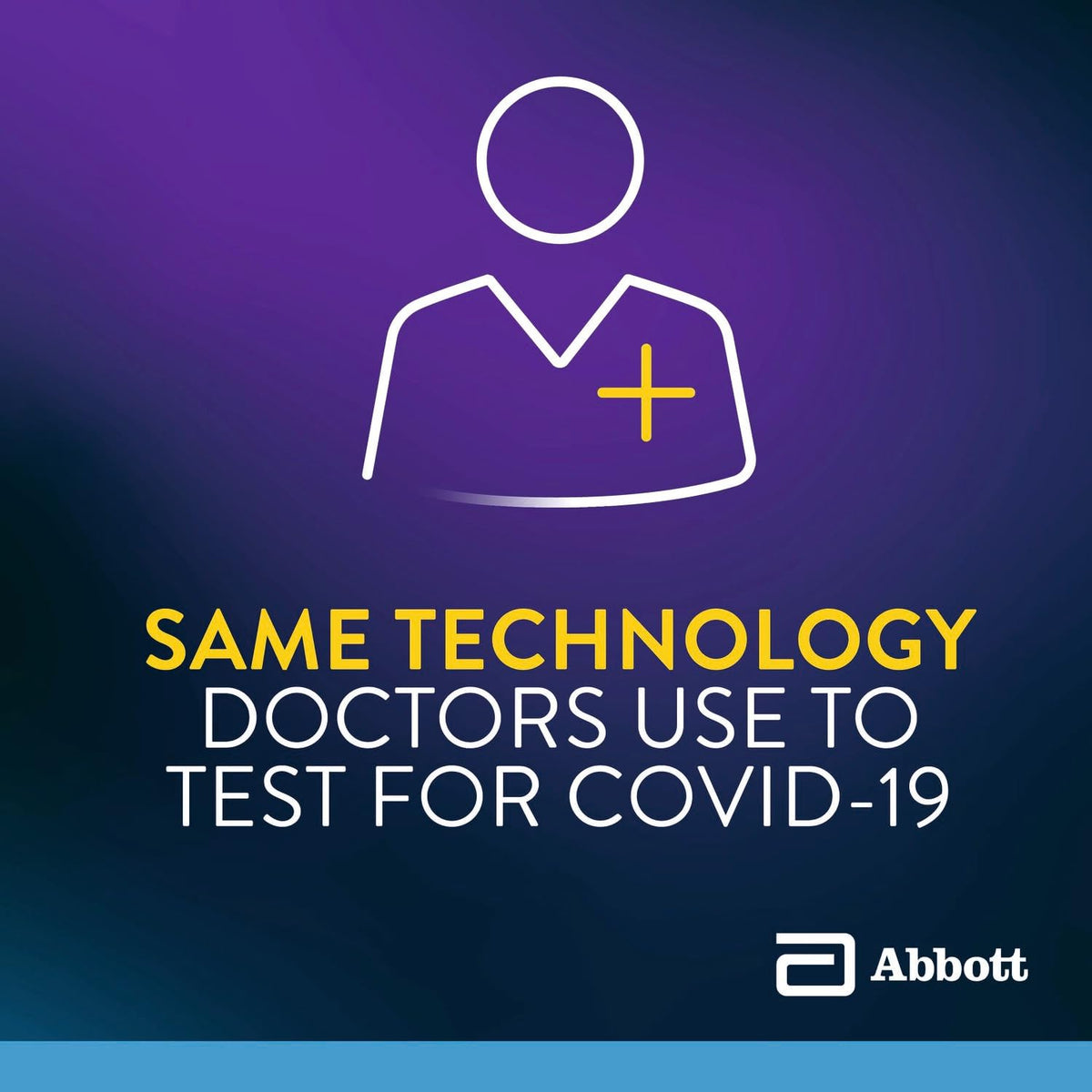 Clinician outline icon: same technology doctors use to test for COVID-19