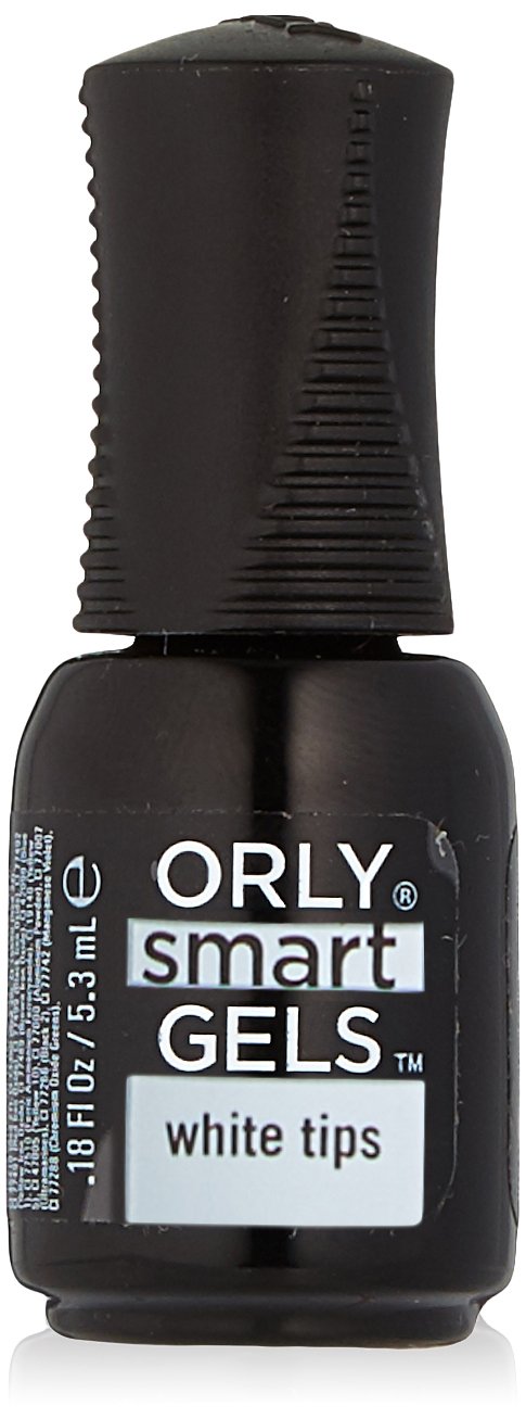 Small black bottle of Orly SmartGels gel polish labelled white tips, 0.18 oz