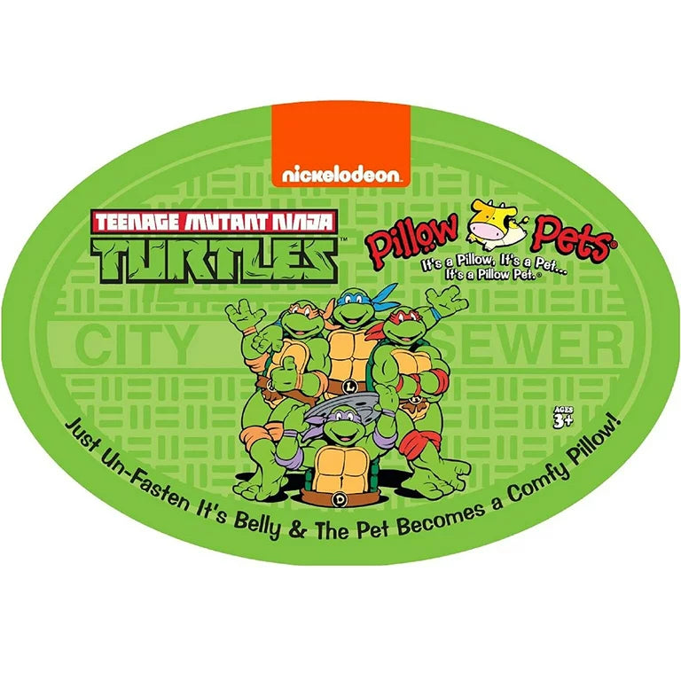 Teenage Mutant Ninja Turtles Pillow Pets tag with all four turtles
