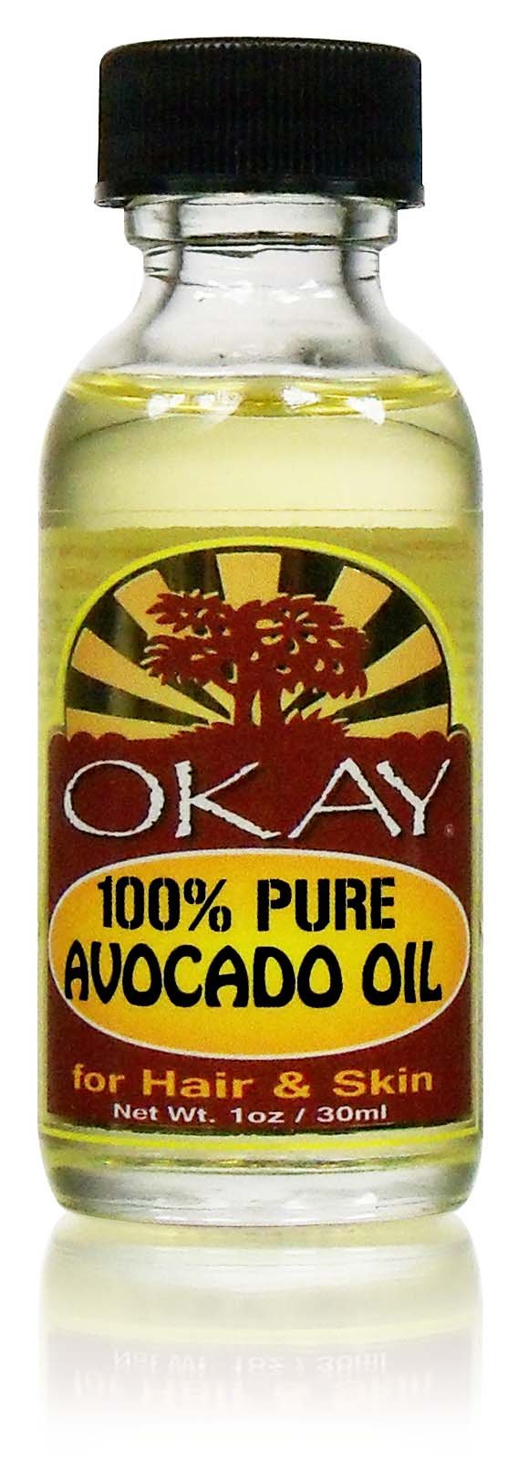 Single 1 oz glass bottle of pure avocado oil with a black cap and red and yellow label