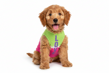 Zack & Zoey Cotton Dog Inspirational Retro Tie Dye Design Tank, X-Small, Love
