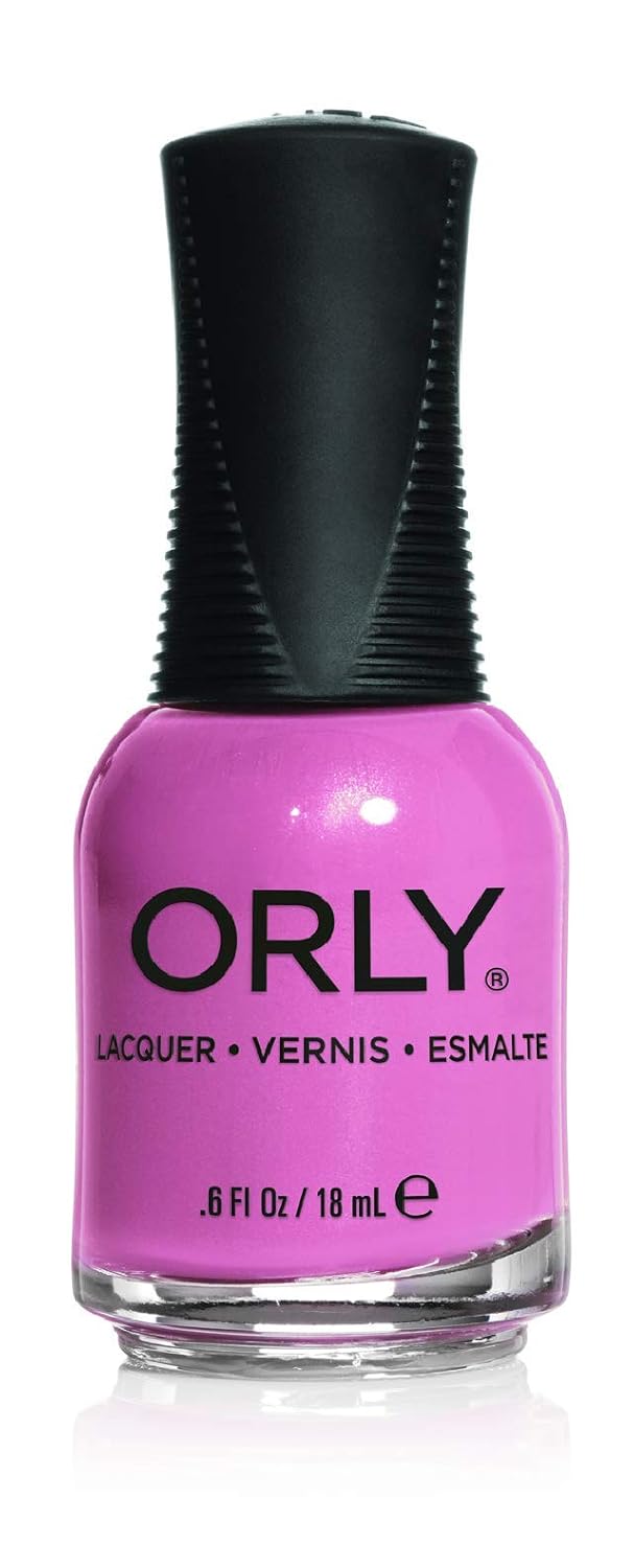 ORLY Artificial Sweetener nail polish bottle, orchid pink with pearl shimmer, black cap