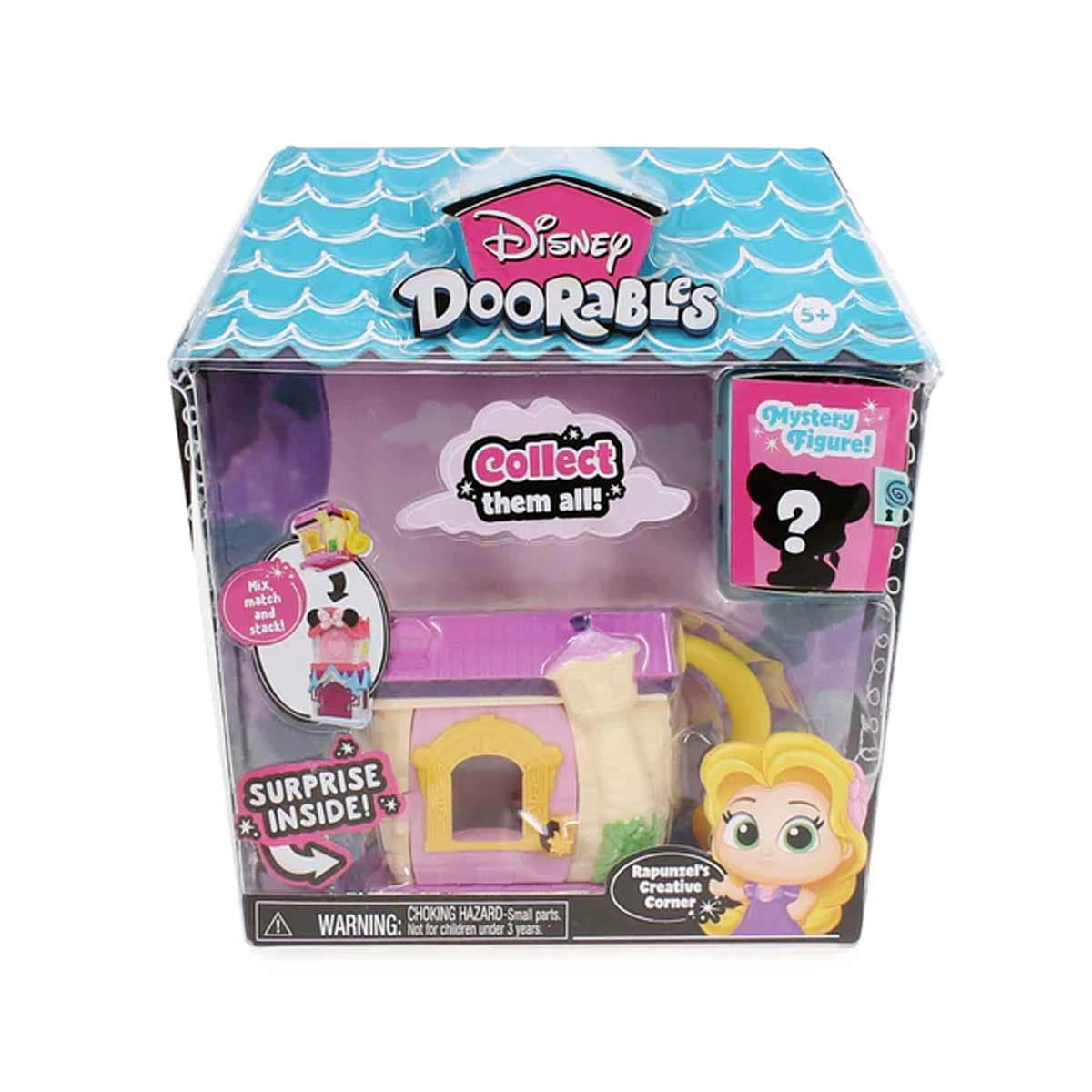 Boxed purple and cream tower mini playset with a mystery figure window