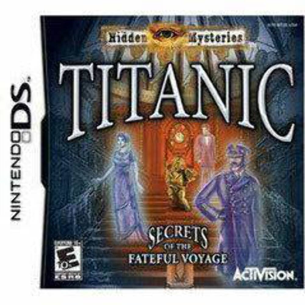 Hidden Mysteries Titanic DS case cover with ghostly passengers on a grand staircase