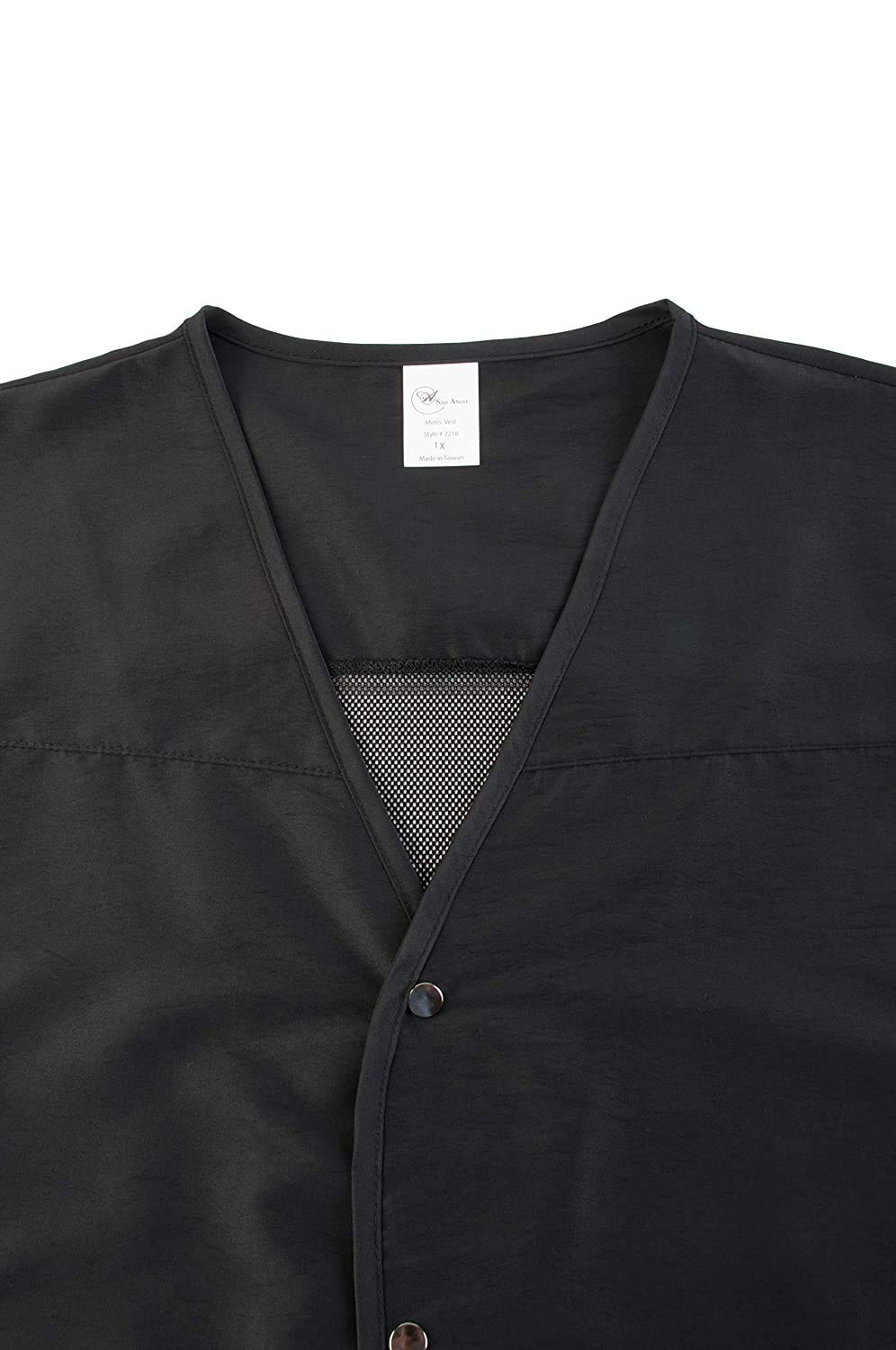 A Size Above Big & Tall Vented Mesh Back Barber Vest, Chocolate Brown / BLACK, STYLE 2218