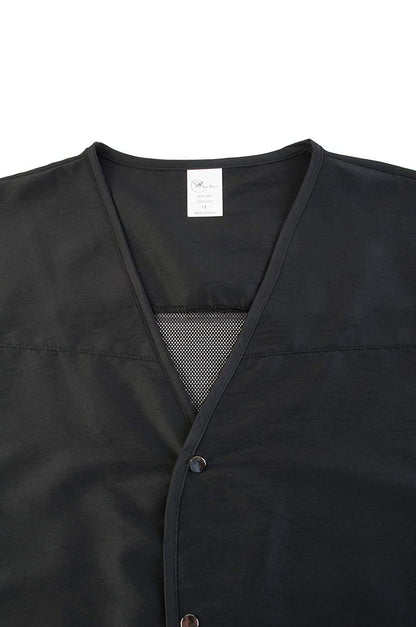A Size Above Big & Tall Vented Mesh Back Barber Vest, Chocolate Brown / BLACK, STYLE 2218