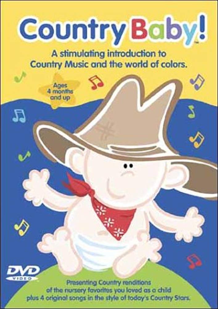 Country Baby DVD cover with a cartoon baby in a cowboy hat and red bandana
