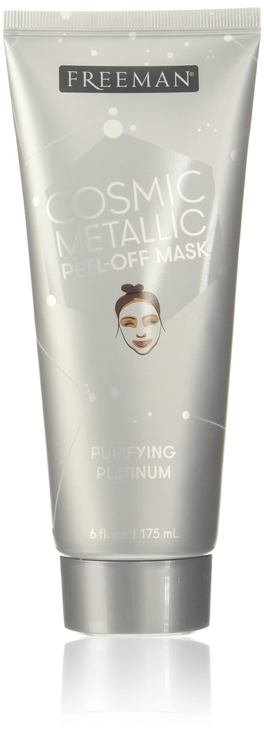 Silver tube of Cosmic Metallic peel-off mask in Purifying Platinum, 6 fl oz