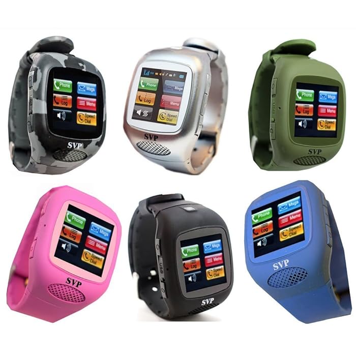 Watch phones in six colours: camo, silver, green, pink, black and blue