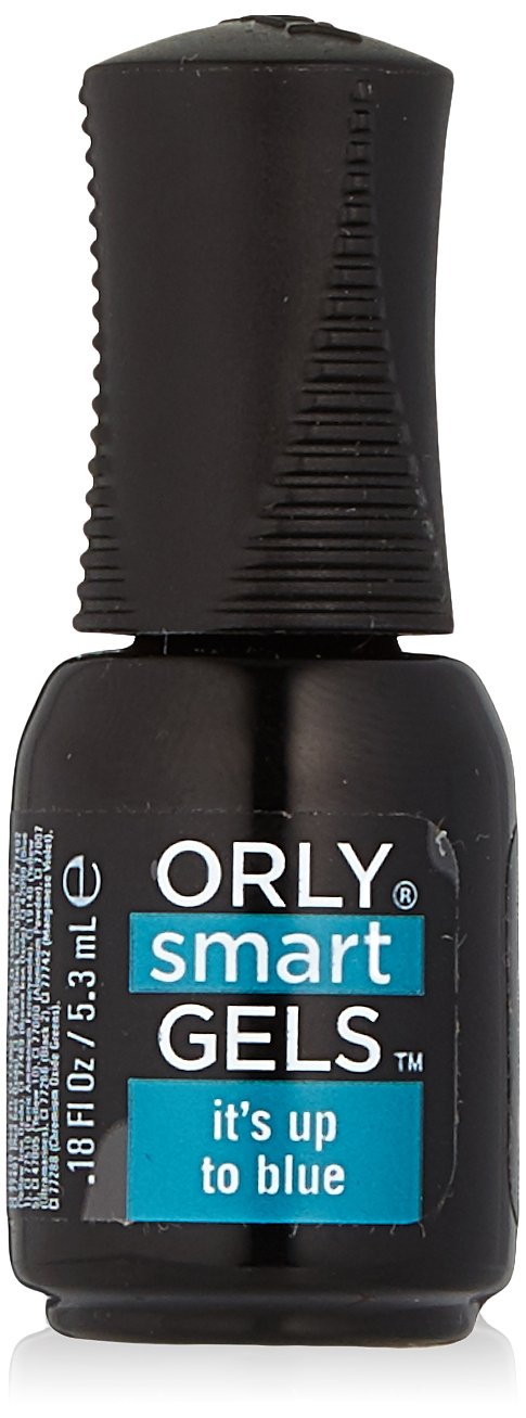 Small black bottle of gel nail polish with a teal It's Up To Blue label, 0.18 oz