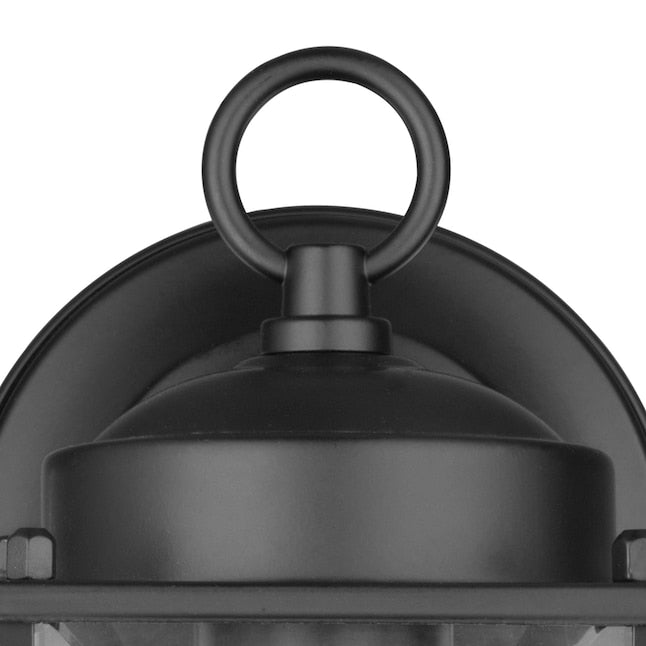 Close-up of the lantern's black top cap and hanging ring