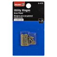 Bulldog Hardware 1 in. Utility Hinge, Brass Plated, 2 Pack