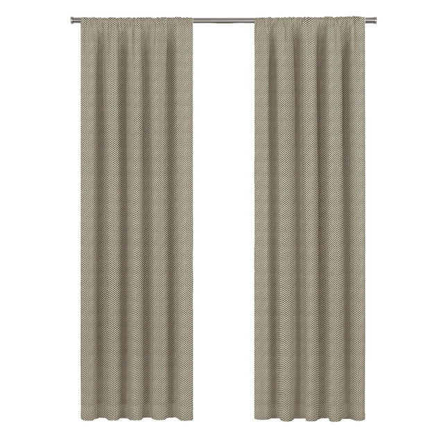 Mainstays Farmhouse Beige Diamond Light Filtering Rod Pocket Panel Pair, 76" x 84"