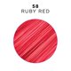 Tiny swatch of bright 58 Ruby Red hair color