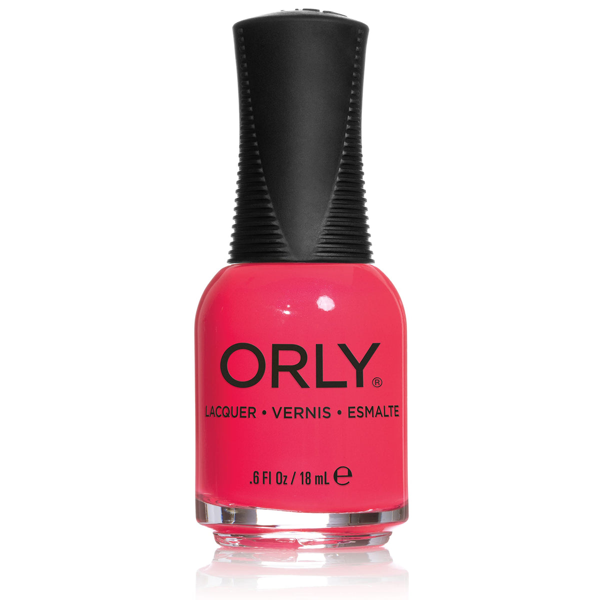 Orly Va Va Voom nail lacquer bottle in a bright coral pink creme