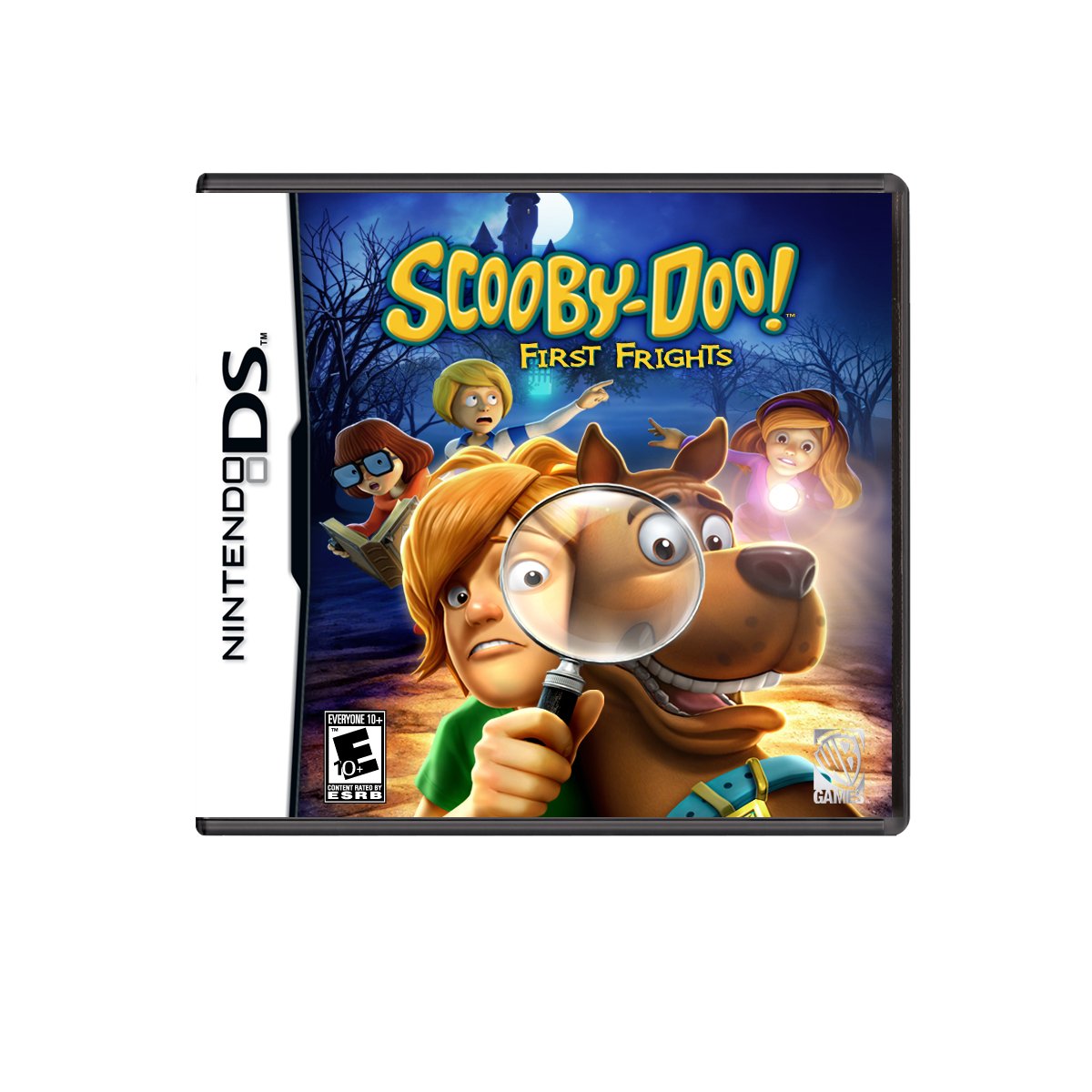 Scooby-Doo First Frights DS case with Shaggy and Scooby peering through a magnifying glass