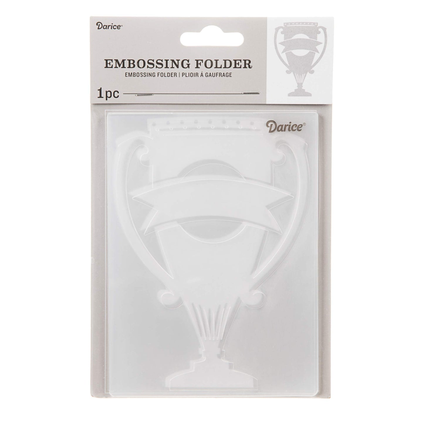 Darice 30032591 Trophy Embossing Folder Party Supplies, 4.25 x 5.75", Clear