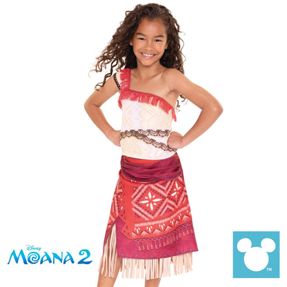 Disney Moana 2 Moana Dress Costume for Girls Adventure Outfit Fashion for Pretend Play Dress Up, Officially Licensed by Disney, Great Birthday & Holiday Gift for Girls