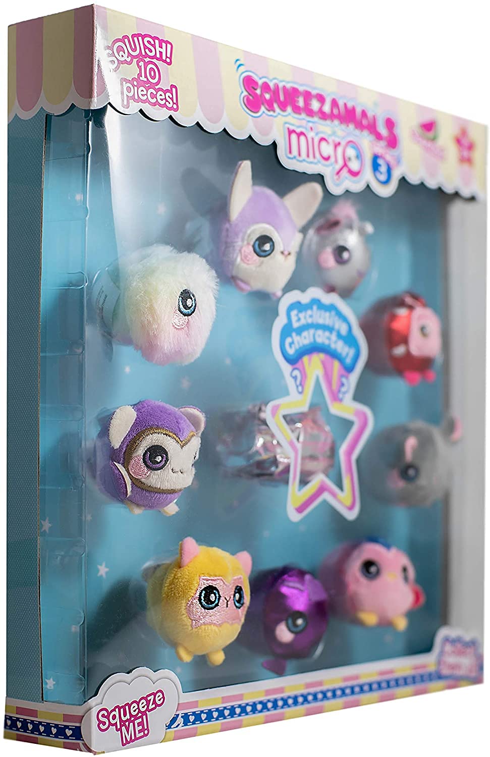 A different micro plush set box angled right with a fluffy pastel plush and mouse