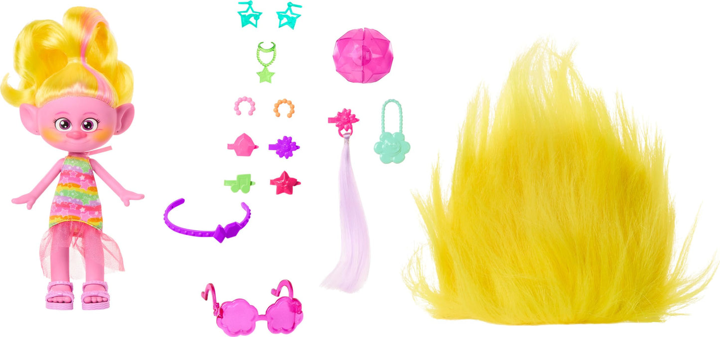 Mattel DreamWorks Trolls Band Together Fashion Doll & 10+ Accessories, Hairsational Reveals Viva with Transforming Hair Piece