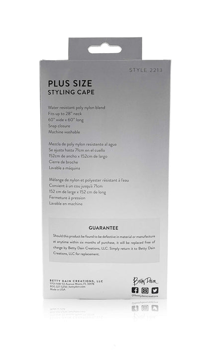 A Size Above Oversized Styling Cape with Snap Closure, Cut to Fit and Flatter a Larger Figure, Fits Up to 28 inch Neck, Soft Poly/Nylon Blend Fabric, Water Resistant, Machine Washable, Chocolate Brown