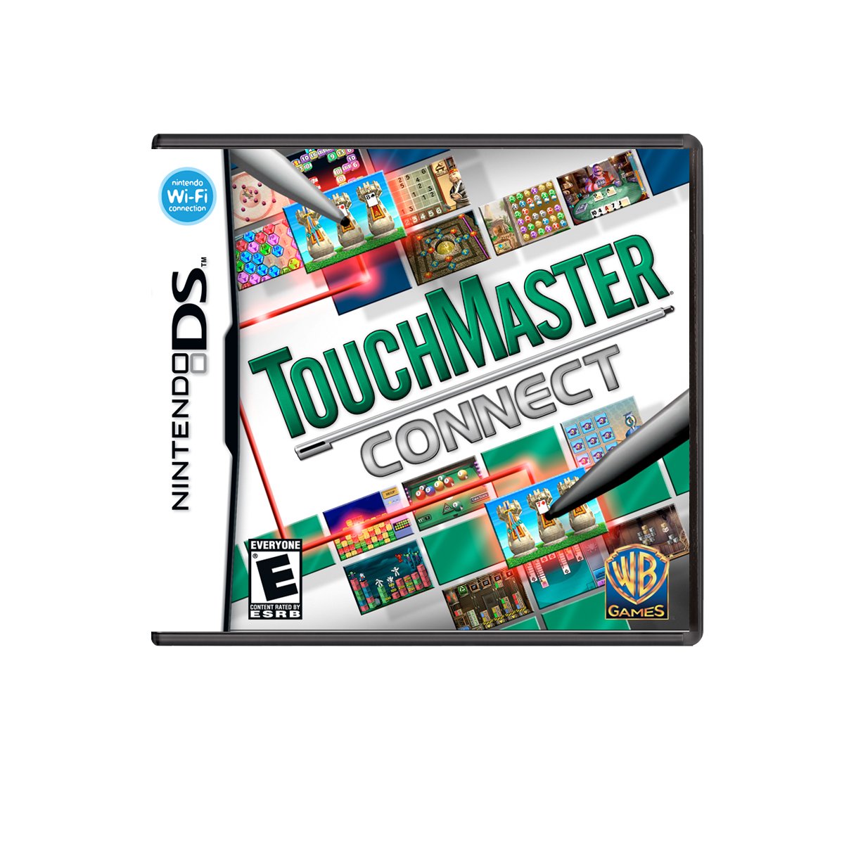 TouchMaster Connect DS case with puzzle and card game screens and two styluses