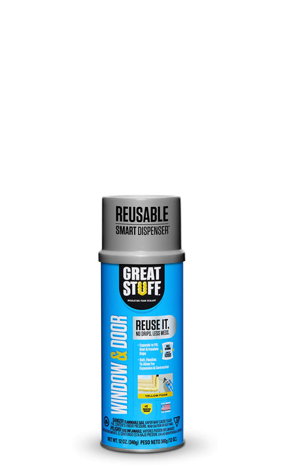 Great Stuff 99108862 Smart Dispenser Window & Door, Yellow 12 Oz.