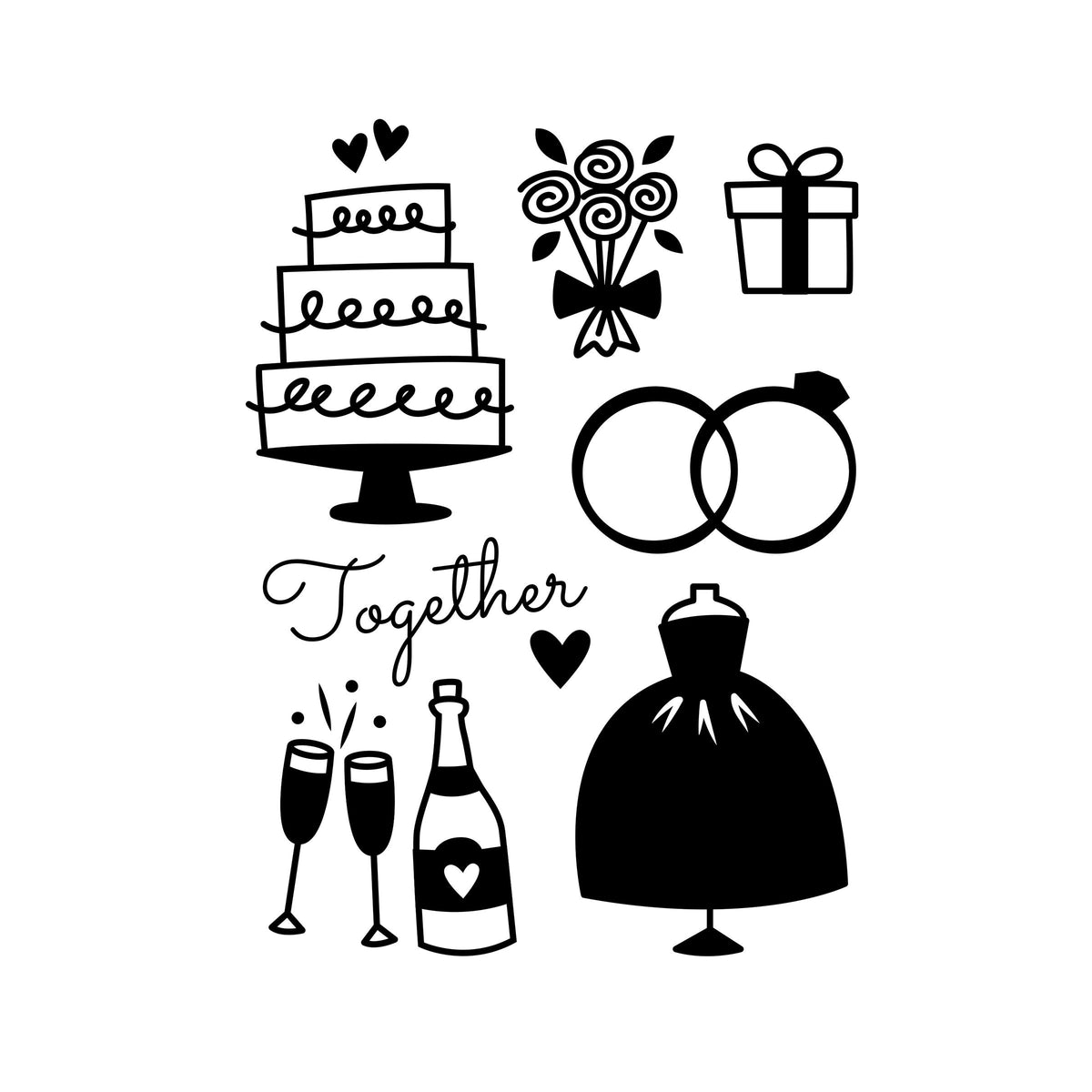 Darice Embossing Folder: Assorted Wedding Icons