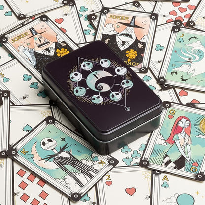 Paladone Nightmare Before Christmas Playing Cards in Collectable Tin - Officially Licensed Disney Merchandise, Standard Deck of 52 Cards with Character Illustrations, Gift for Jack Skellington Fans