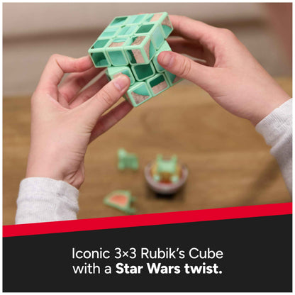 Rubik’s Cube, Star Wars Grogu Cuber with Display, Mandalorian’s The Child, Problem-Solving Brain Teaser, Classic Color-Matching Puzzle, Fidget Toy for Kids, Collectible Star Wars Toy, for Ages 8 & Up
