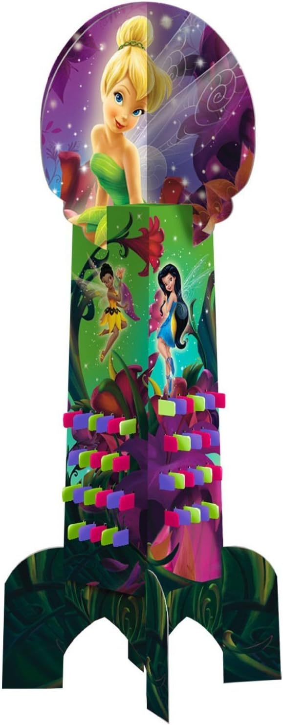 Tall Tinker Bell Treasure Tower with Silvermist and Iridessa and colorful prize tabs on the sides
