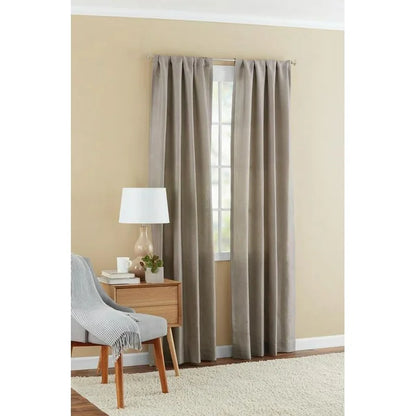 Mainstays Farmhouse Beige Diamond Light Filtering Rod Pocket Panel Pair, 76" x 84"