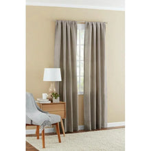 Load image into Gallery viewer, Mainstays Farmhouse Beige Diamond Light Filtering Rod Pocket Panel Pair, 76&quot; x 84&quot;
