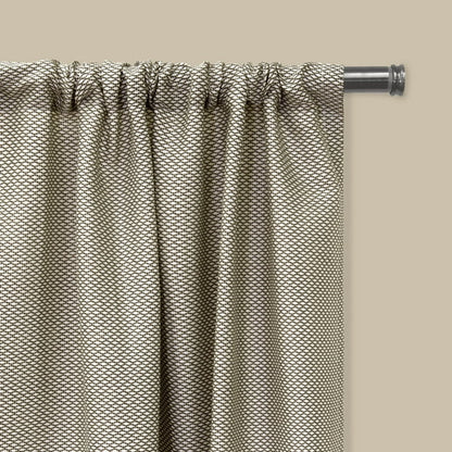 Mainstays Farmhouse Beige Diamond Light Filtering Rod Pocket Panel Pair, 76" x 84"