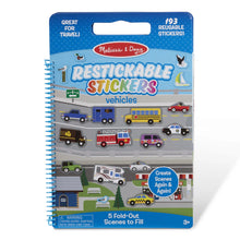 Load image into Gallery viewer, Melissa &amp; Doug Vehicles Restickable Stickers - 193 Stickers, 5 Fold-Out Scenes, Great for Travel
