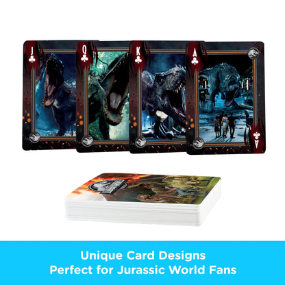 AQUARIUS Jurassic World Playing Cards – Jurassic World Themed Deck of Cards for Your Favorite Card Games - Officially Licensed Jurassic World Merchandise & Collectibles