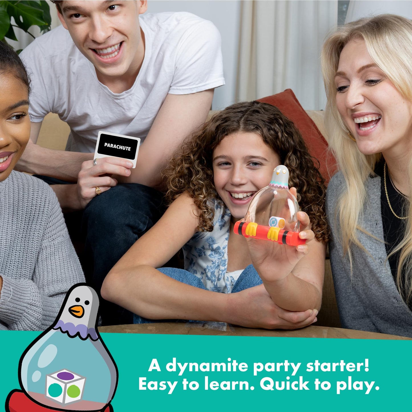 Exploding Kittens Presents Exploding Pigeon – Hilarious Fast-Paced Party Game for Families, Kids, Teens & Adults – Ages 7+ – 3+ Players – Perfect for Game Night