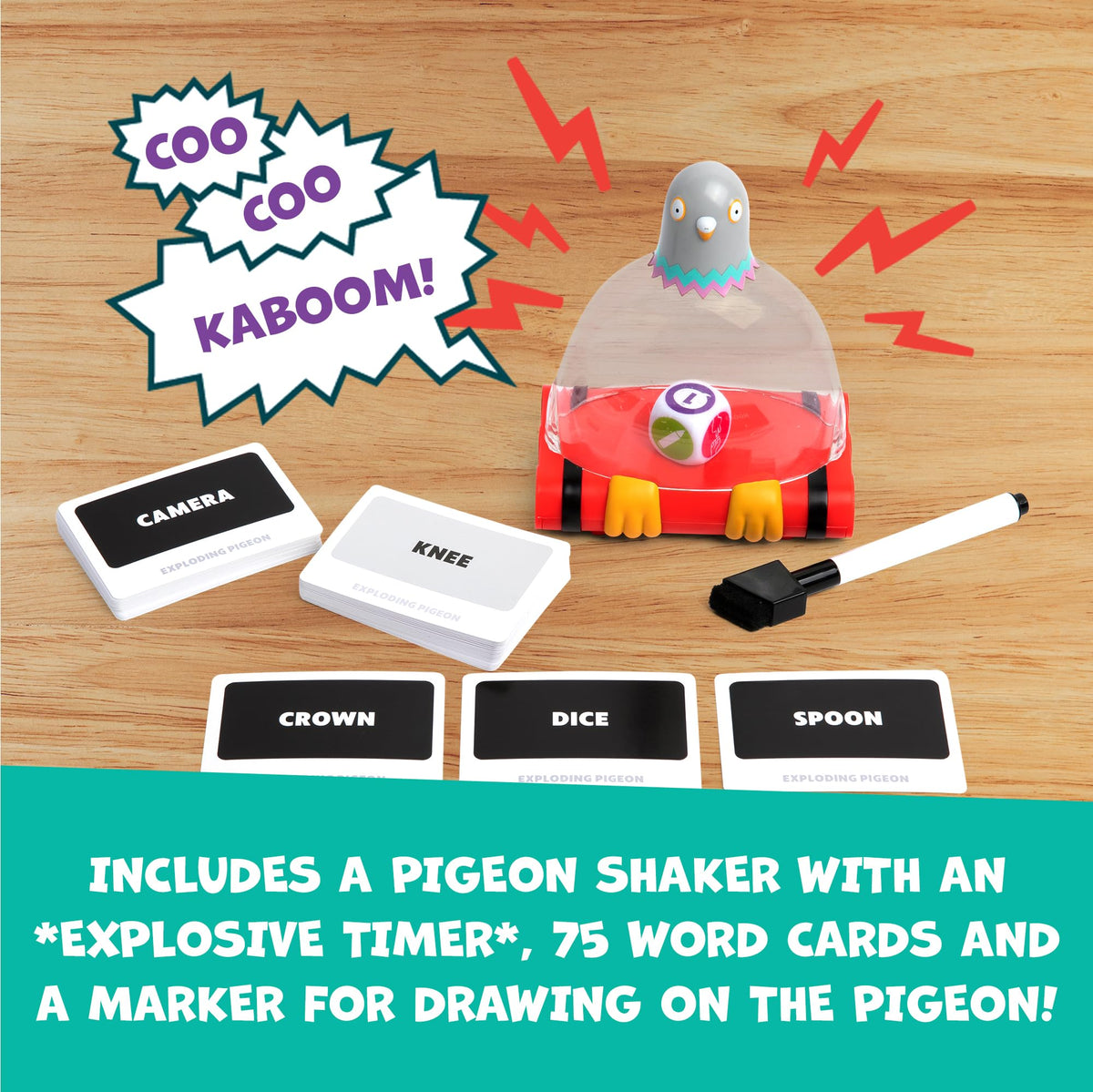 Exploding Kittens Exploding Pigeon Party Game