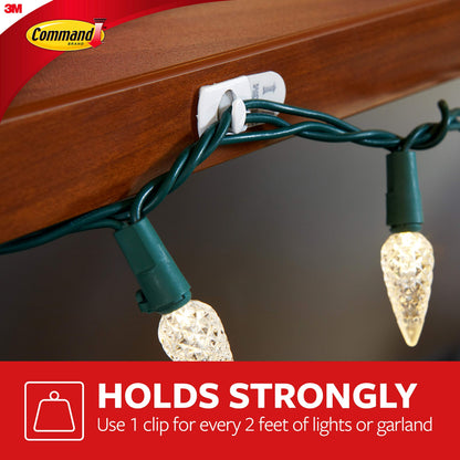 Command 17026 Decorating, White, 20 (17026-ES) 20PK Clip/Comm Adhesive, Clear