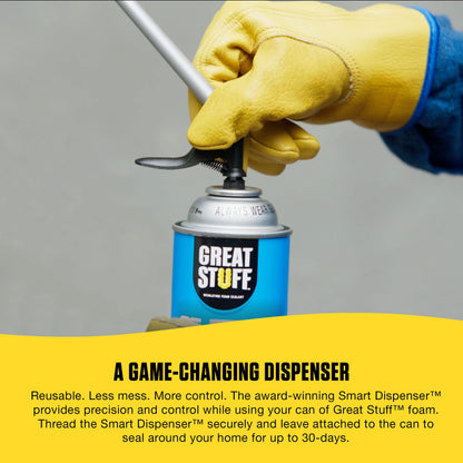 Great Stuff 99108862 Smart Dispenser Window & Door, Yellow 12 Oz.