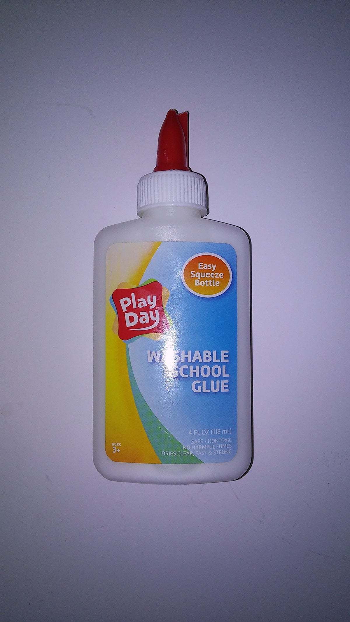 Play Day washable school glue 4 fl oz bottle with red squeeze cap