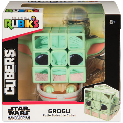 Rubik’s Cube, Star Wars Grogu Cuber with Display, Mandalorian’s The Child, Problem-Solving Brain Teaser, Classic Color-Matching Puzzle, Fidget Toy for Kids, Collectible Star Wars Toy, for Ages 8 & Up