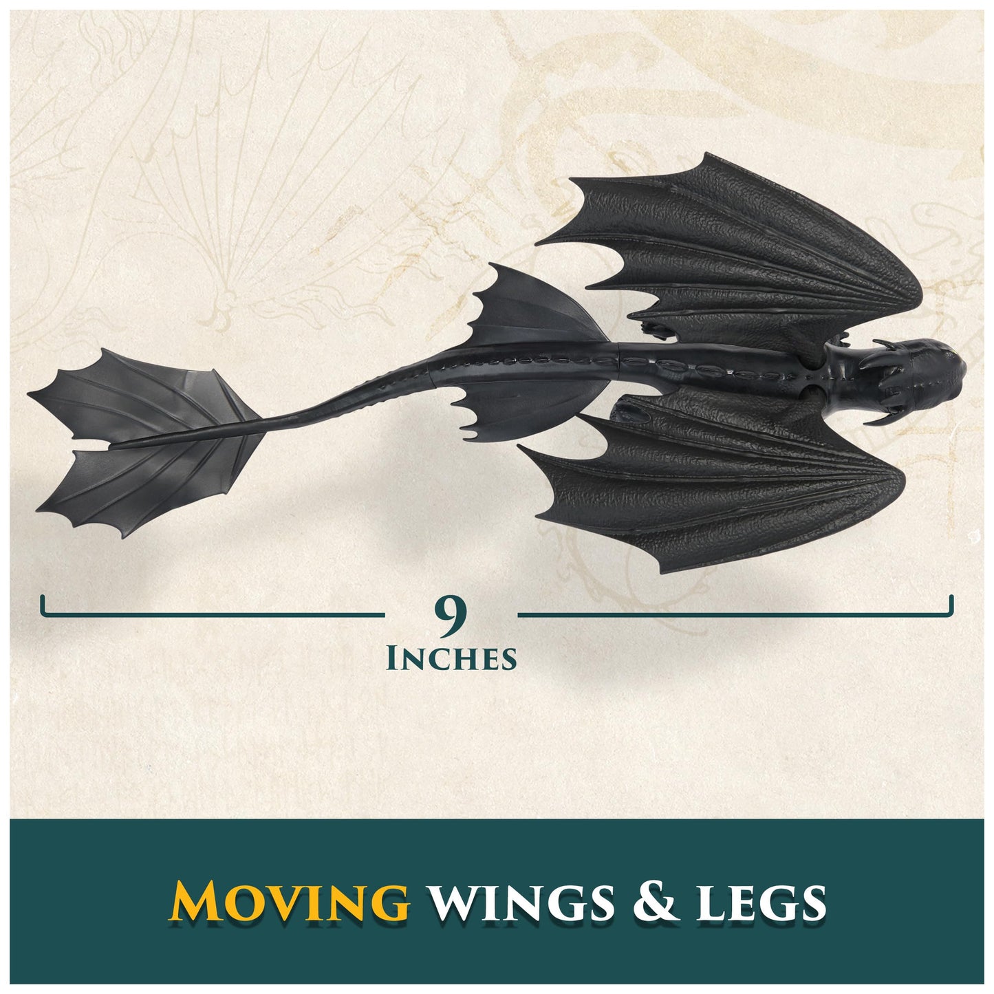 DreamWorks Dragons, How to Train Your Dragon, Toothless 9” Action Figure, Kids Toys for Ages 4 and up